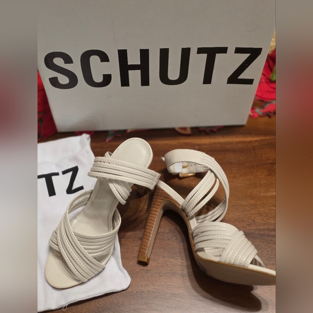 SCHUTZ Women's Ivory Strappy Heels
